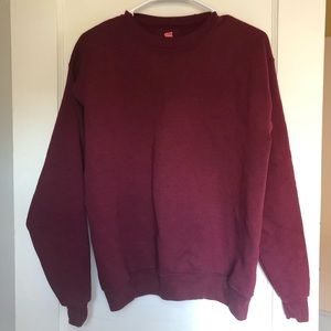 (nwot) hanes ecosmart maroon crewneck